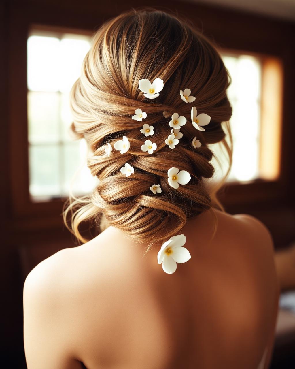 Raccolto sposa con fiori